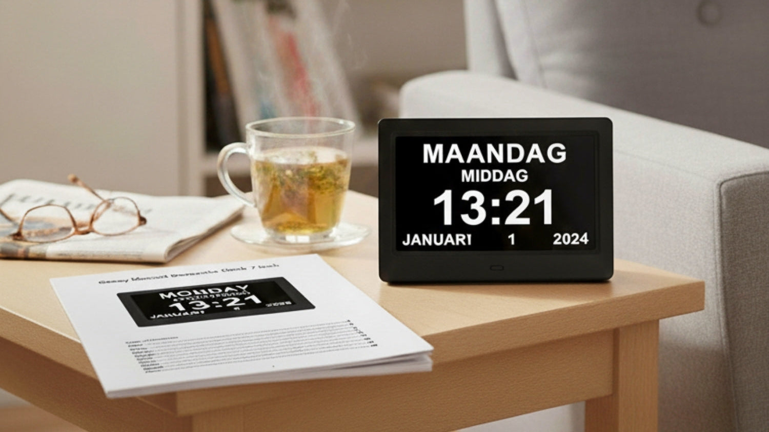 Handleiding digitale dementieklok – uitleg en gebruikstips