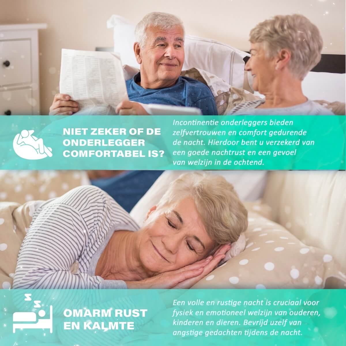 GEASY wasbare incontinentie onderlegger 60x90 cm met instopstroken – duurzame en waterdichte matrasbeschermer voor bed, stoel of bank. Wasbaar op 90 graden, snel drogend en geschikt voor ouderen, kinderen en huisdieren.