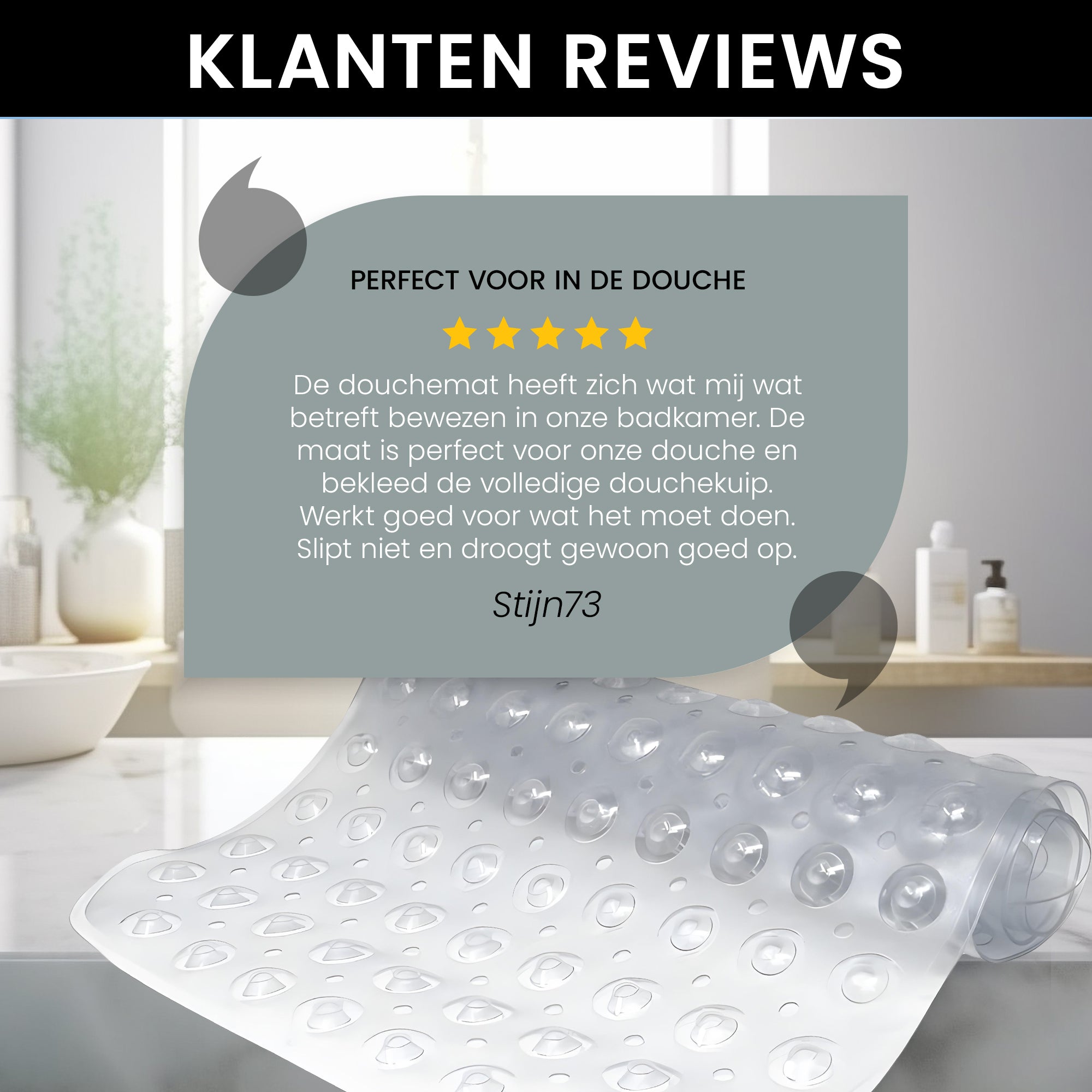 Wat klanten zeggen over de GEASY antislip douchemat – positieve beoordelingen en ervaringen