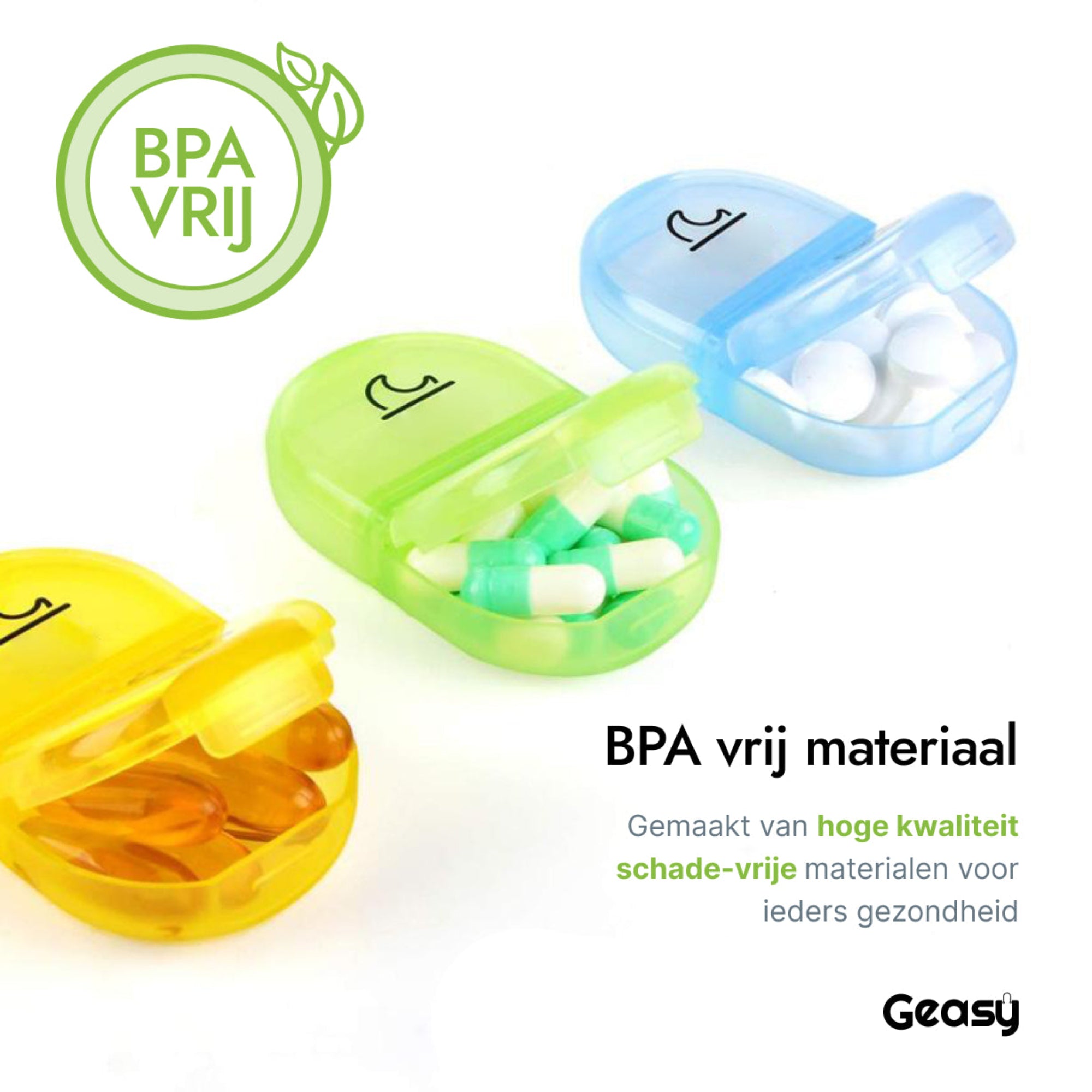 BPA-vrije pillendoos 7 dagen – veilig materiaal voor medicijnopslag