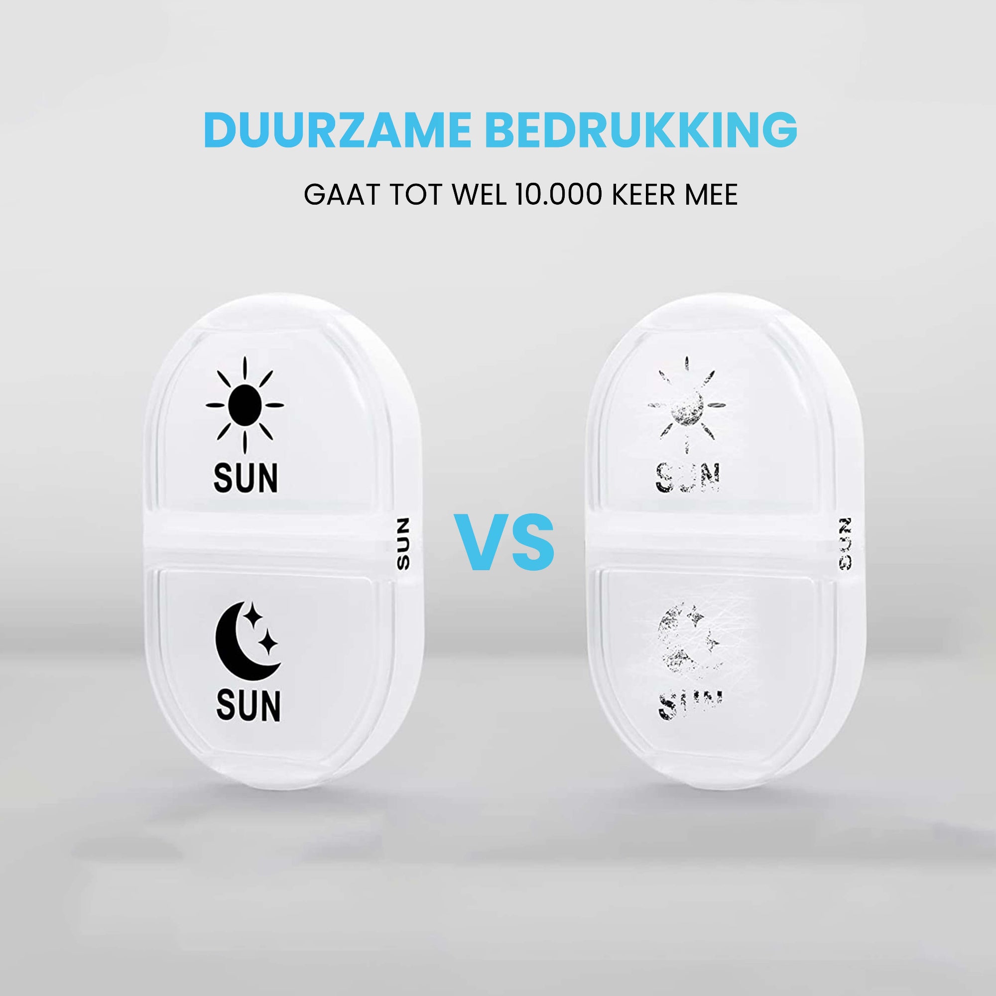 GEASY pillendoos met slijtvaste bedrukking – Nederlandstalig en blijft lang zichtbaar