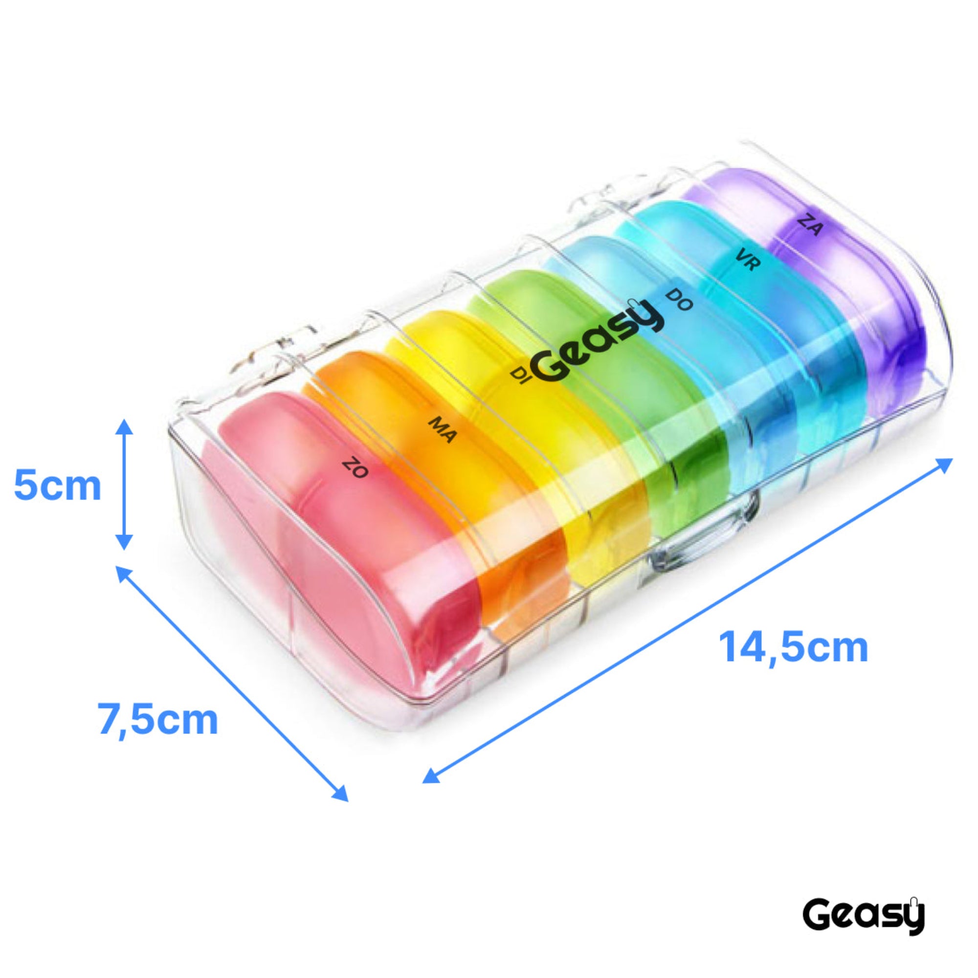 Pillendoos 7 dagen 2 vakken transparant-gekleurd – compacte en handige medicijn organizer