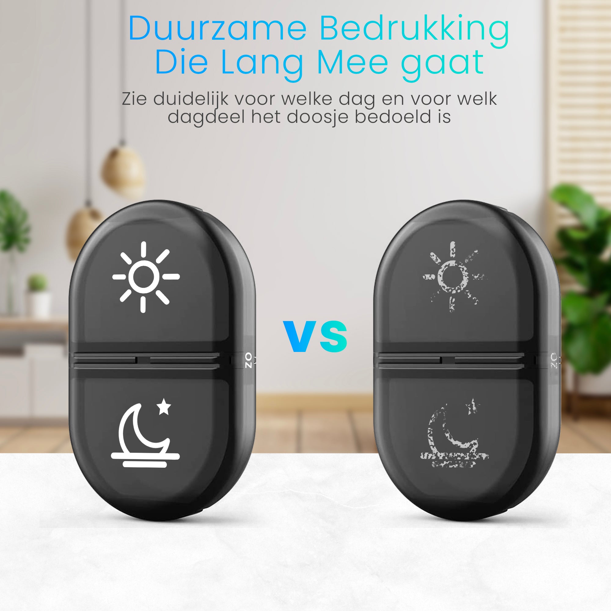 Pillendoos 7 dagen 2 vakken zwart – compacte en handige medicijn organizer