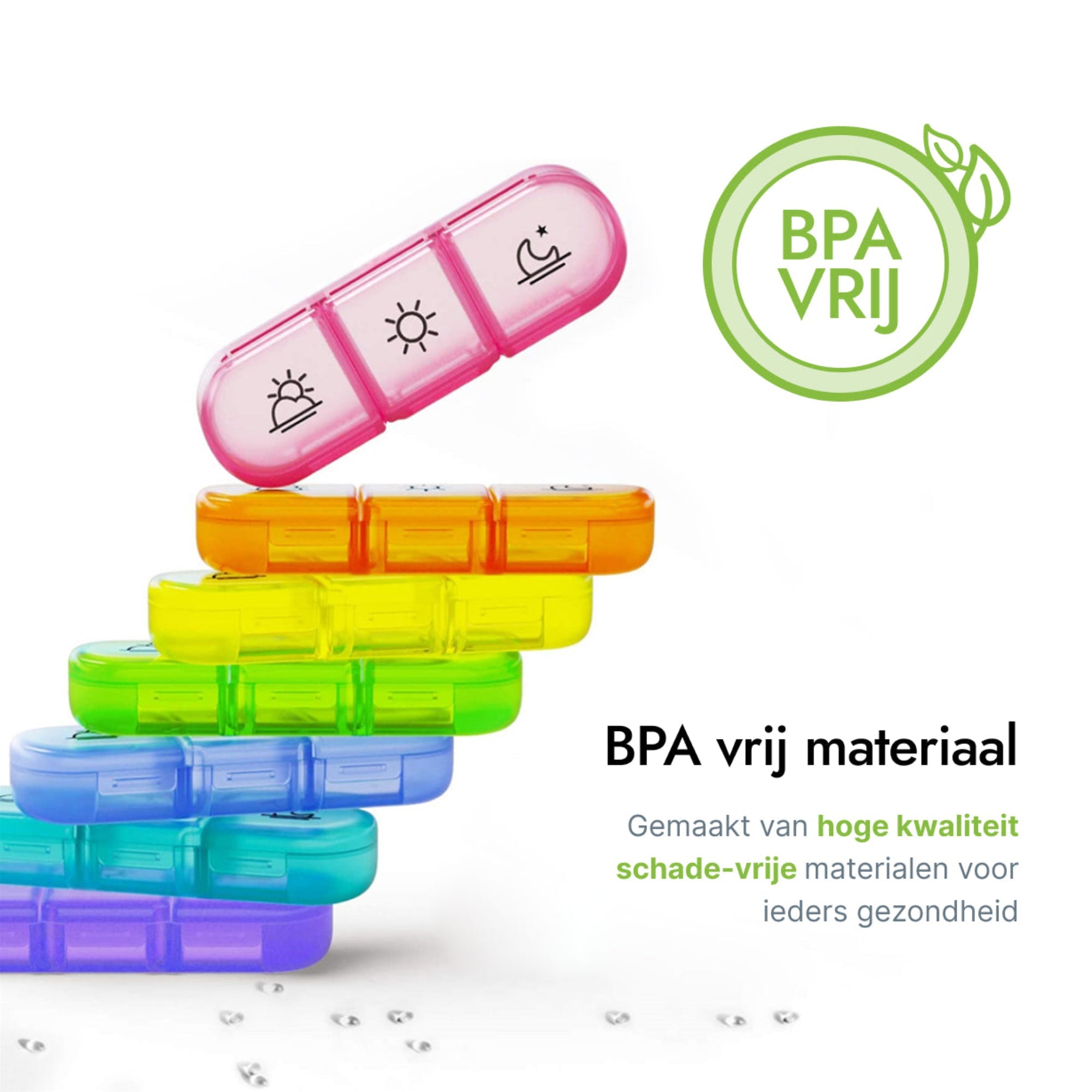 BPA-vrije pillendoos 7 dagen – veilig materiaal voor medicijnopslag