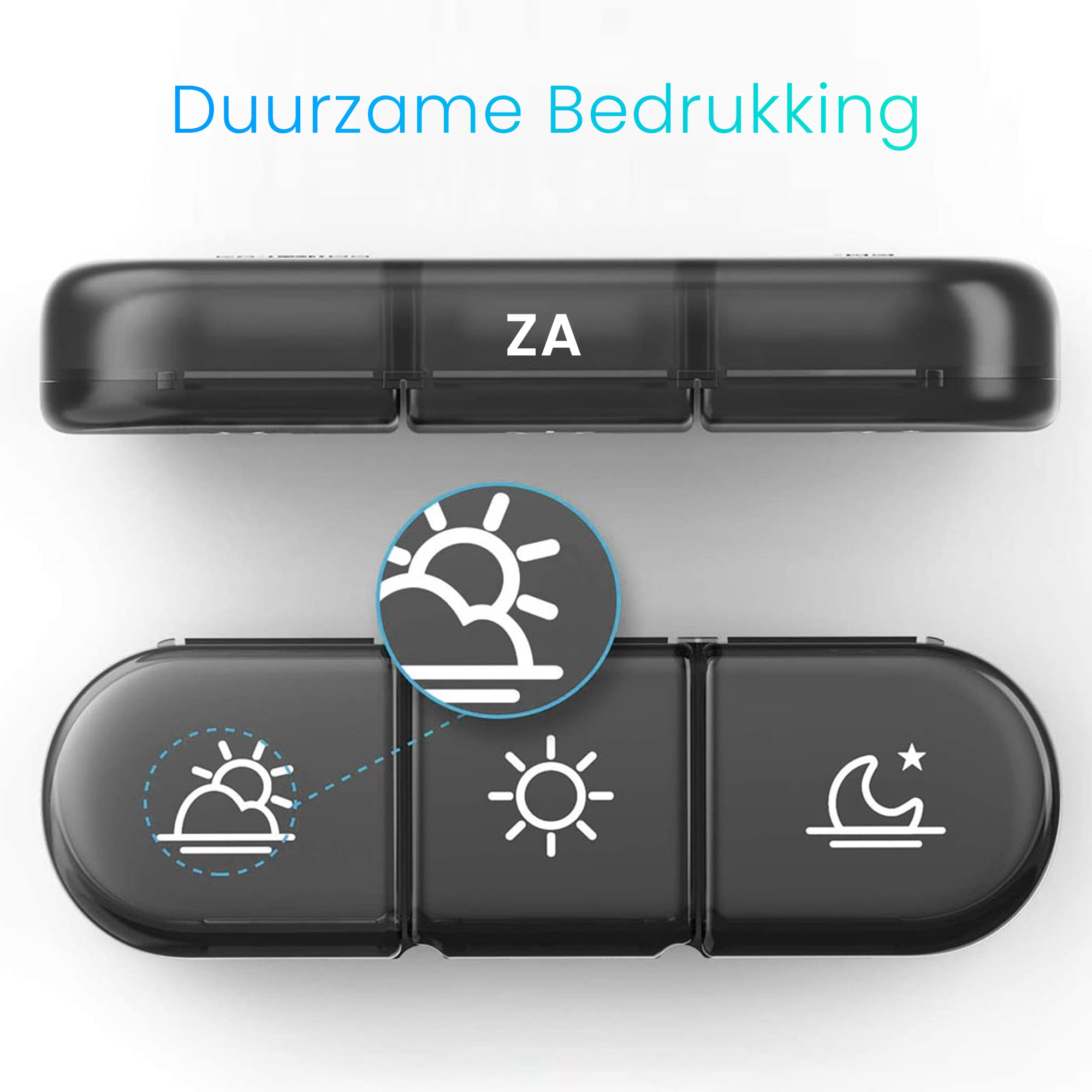 GEASY pillendoos met slijtvaste bedrukking – Nederlandstalig en blijft lang zichtbaar