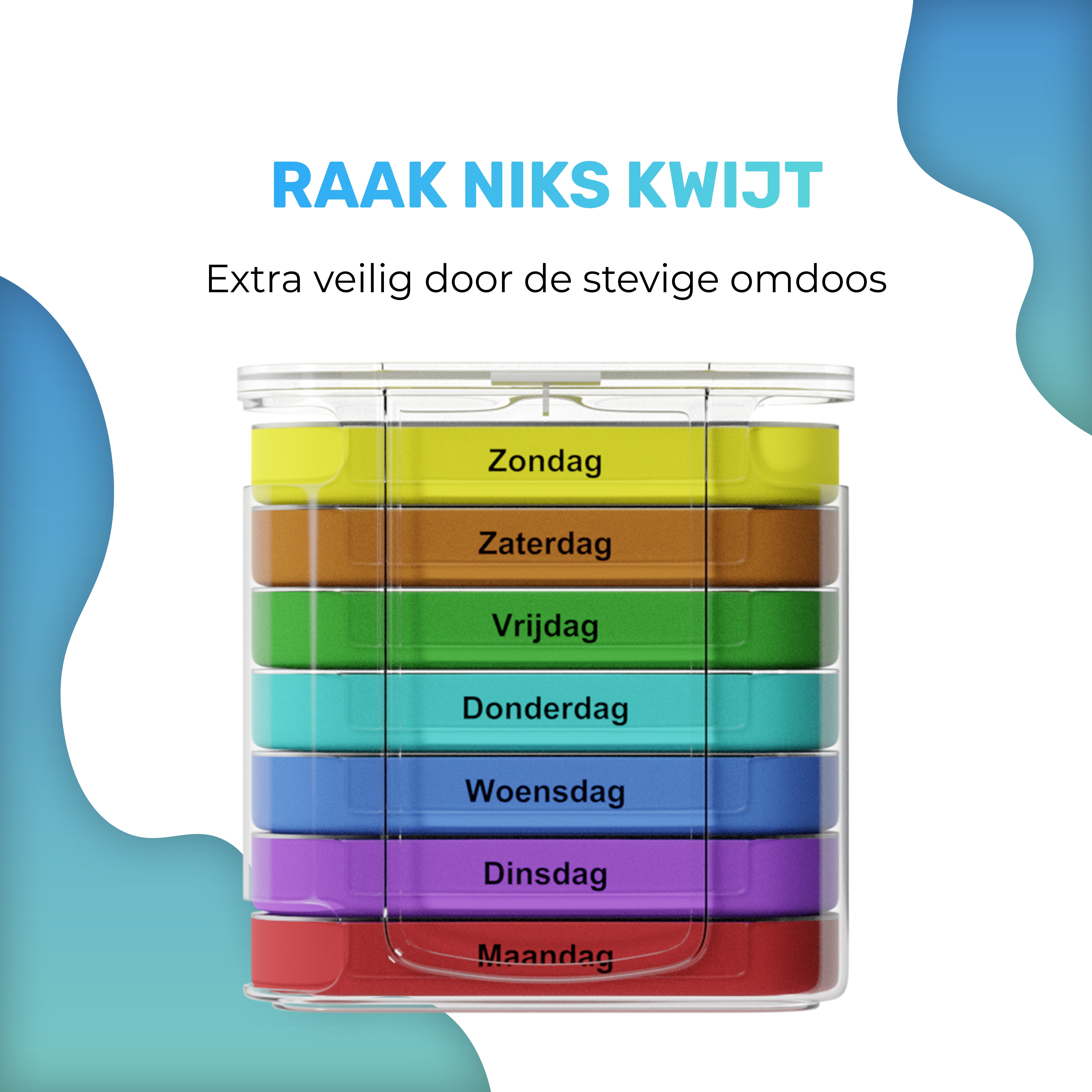 Stevige transparante opbergdoos voor medicatiebescherming en overzicht