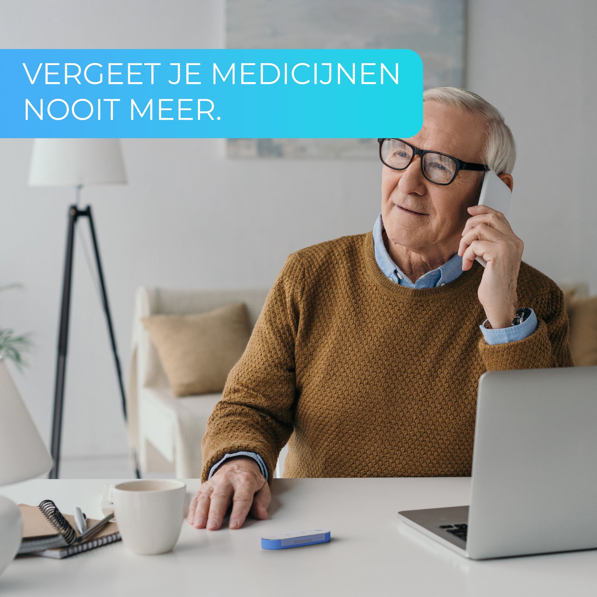 Sfeervolle afbeelding van de GEASY pillendoos 7 dagen 4 vakken transparant-gekleurd