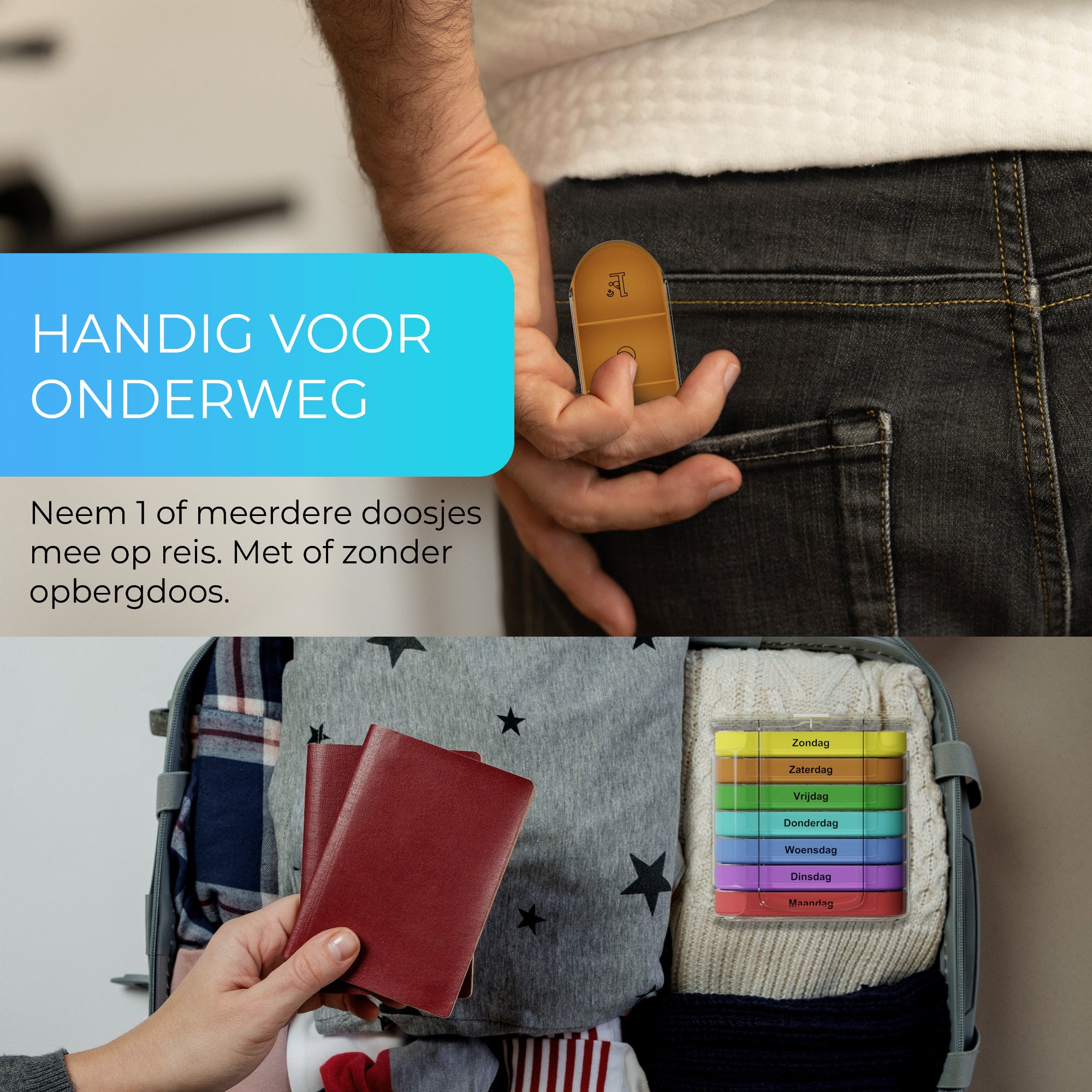 Compacte medicijndoos voor op reis – ideaal voor handbagage of tas