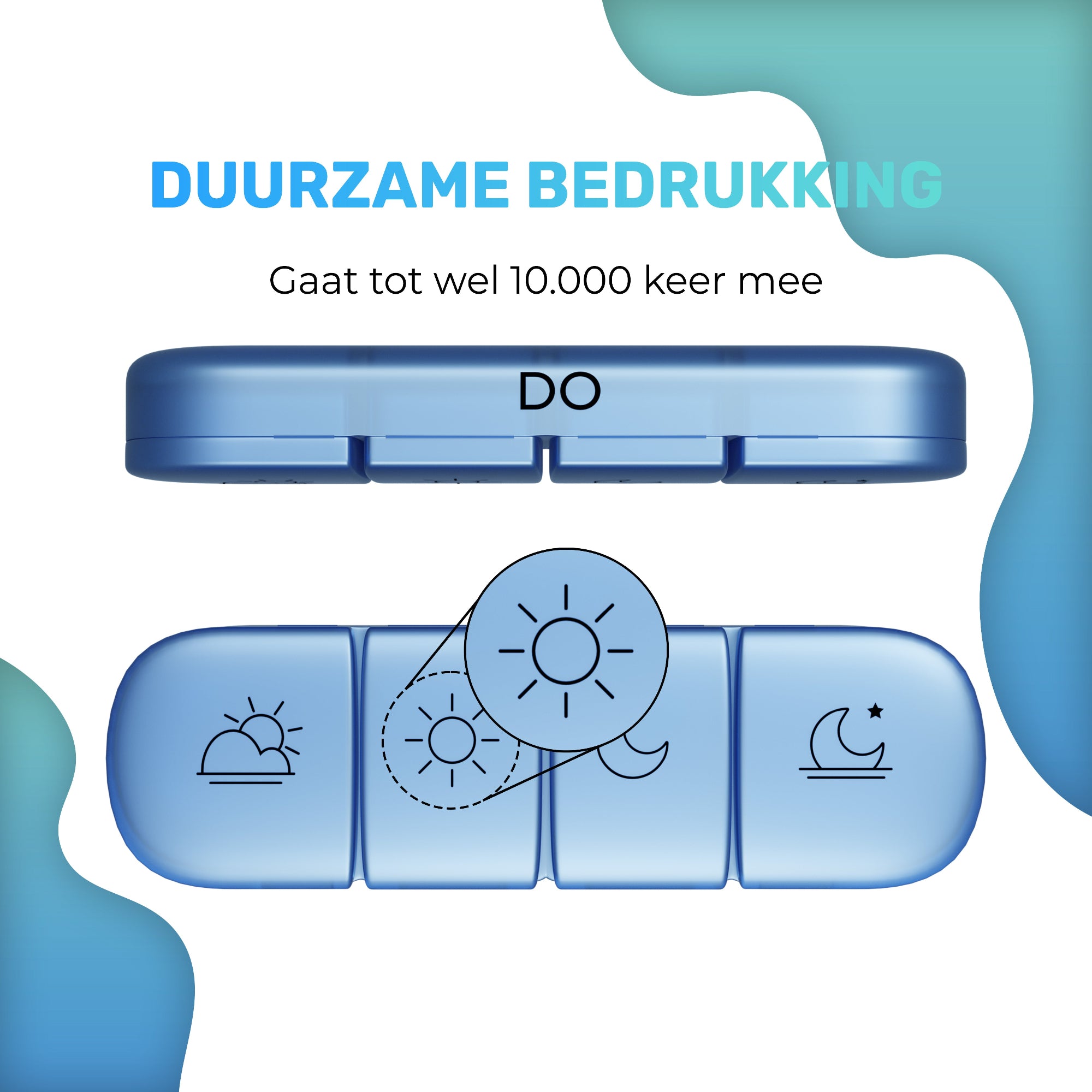 GEASY pillendoos met slijtvaste bedrukking – Nederlandstalig en blijft lang zichtbaar