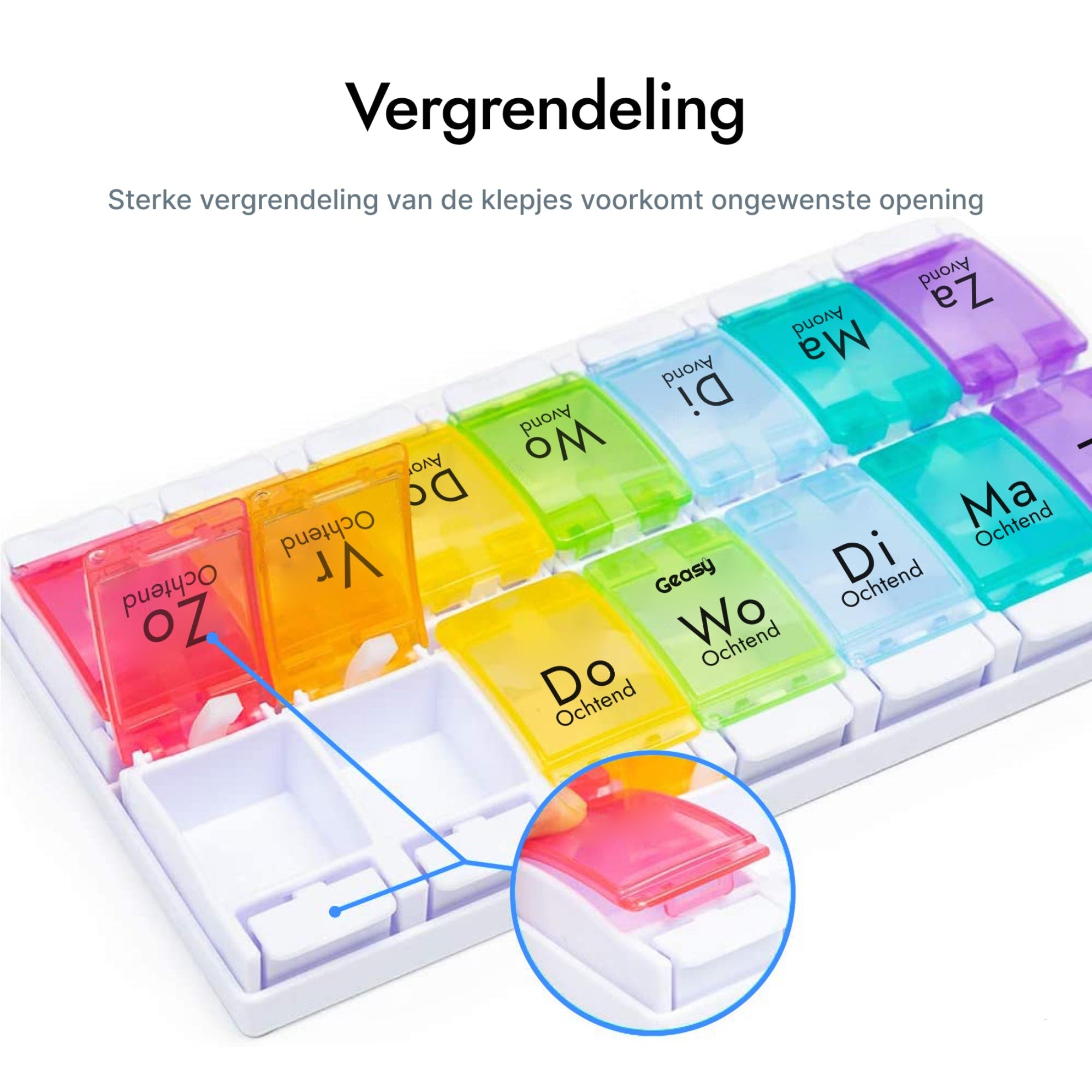 Sterke sluiting voorkomt ongewenste opening en pillenverlies