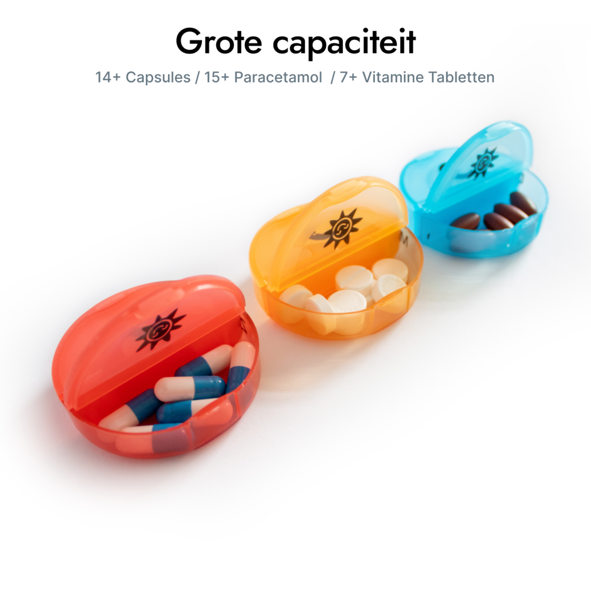 Ruime pillendoos – past meerdere pillen en tabletten per vak