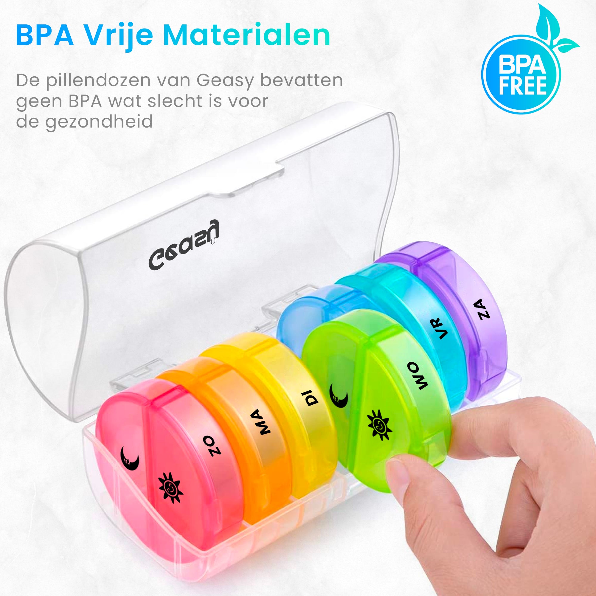 BPA-vrije pillendoos 7-dagen – veilig materiaal voor medicijnopslag