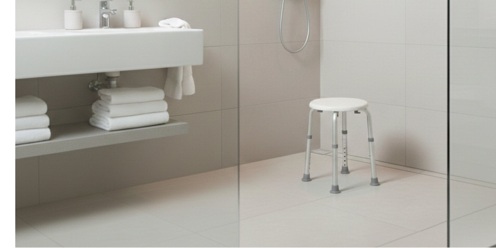  ronde douchekruk. Compact, stevig en voorzien van zuignappen 