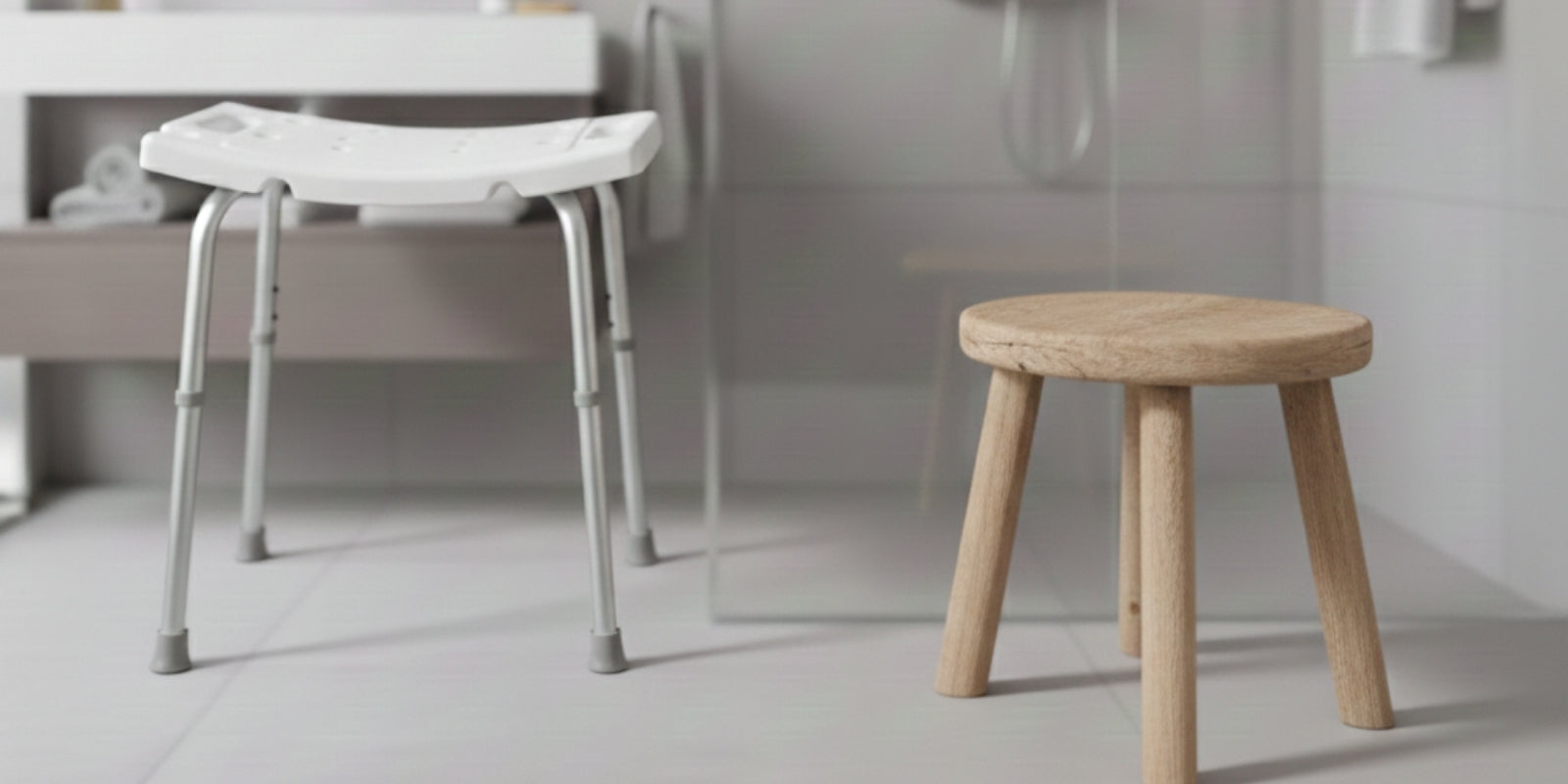 Houten douchekruk of kunststof douchestoel: Welk materiaal is het beste?