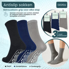 GEASY antislip sokken set van 3 paar in zwart, donkerblauw en grijs maat 36-41