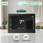 GEASY dementieklok 7 inch met afmetingen van scherm, breedte, hoogte en diepte