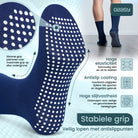 GEASY donkerblauwe antislip sok met Pure Grip zool voor stabiele grip op gladde vloeren
