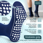 GEASY donkerblauwe antislip sok met Flex Grip zool voor stabiele grip op gladde vloeren