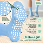 GEASY lichtblauwe antislip sok met Flex Grip zool voor stabiele grip op gladde vloeren