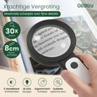 GEASY rond vergrootglas met verlichting en 30x vergroting voor fijne details en kleine letters