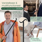 GEASY 3-in-1 schoenlepel met S-haak voor aankleden, kleding pakken en schoenen aantrekken