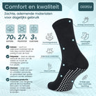 GEASY zwarte antislip sok met ademend materiaal en Pure Grip antislipzool