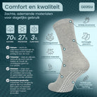 GEASY lichtgrijze antislip sok met ademend materiaal en Pure Grip antislipzool