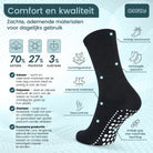 GEASY zwarte antislip sok met ademend materiaal en Flex Grip antislipzool