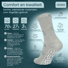 GEASY lichtgrijze antislip sok met ademend materiaal en Flex Grip antislipzool