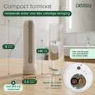 GEASY elektrische peri bottle met 140 ml reservoir, compact formaat en werking op twee AAA-batterijen