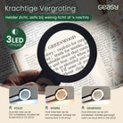 GEASY vergrootglas met LED verlichting rond met koud, warm en gemengd licht