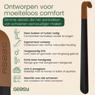 GEASY metalen schoenlepel 42 cm met comfortabel ontwerp en luxe leren handgreep