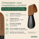 GEASY compacte schoenlepel met leren handgreep voor dagelijks gebruik en op reis