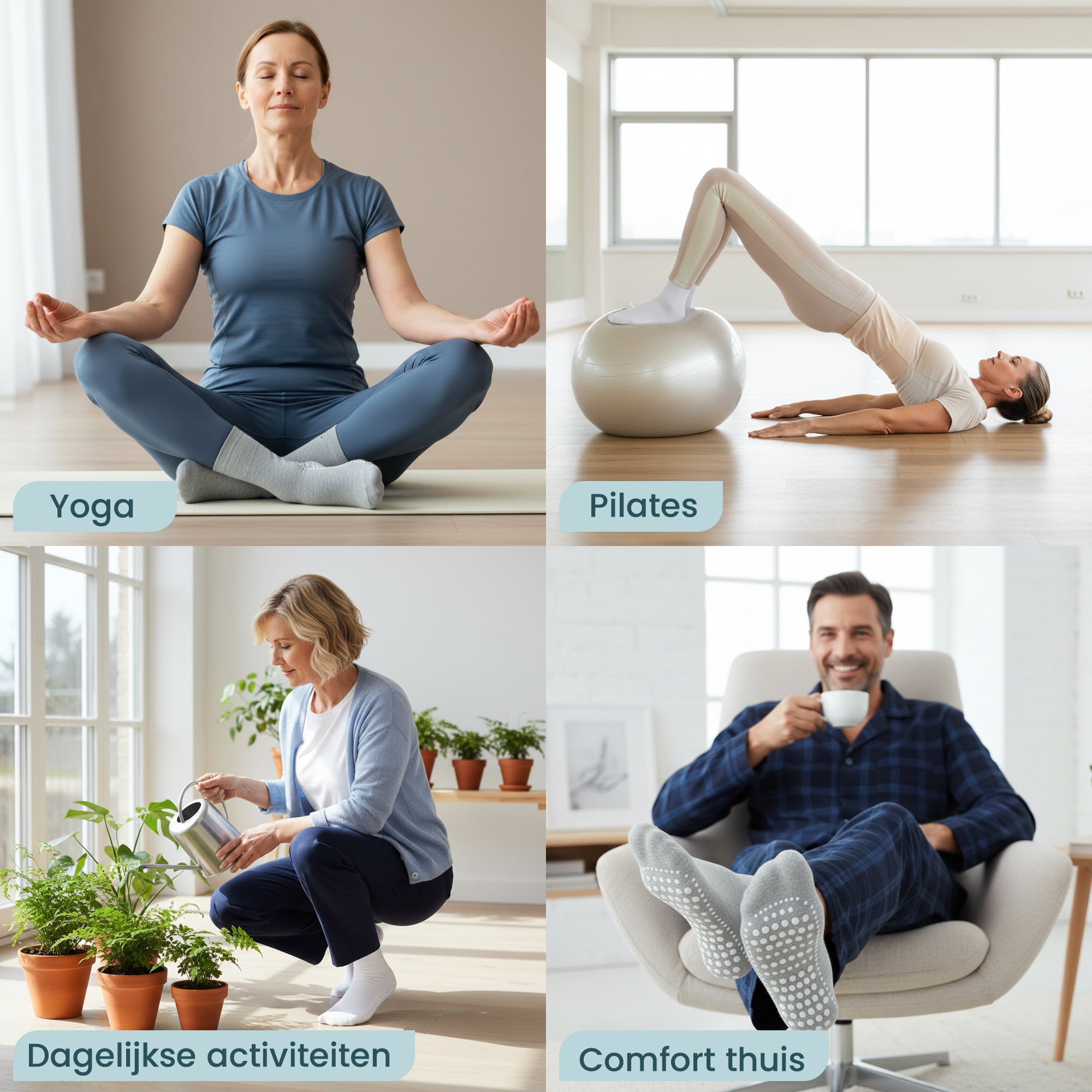 GEASY antislip sokken voor yoga, pilates, dagelijks gebruik en comfort thuis