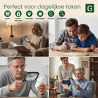 GEASY vergrootglas met verlichting voor lezen, munten, medicijnen en kleine details