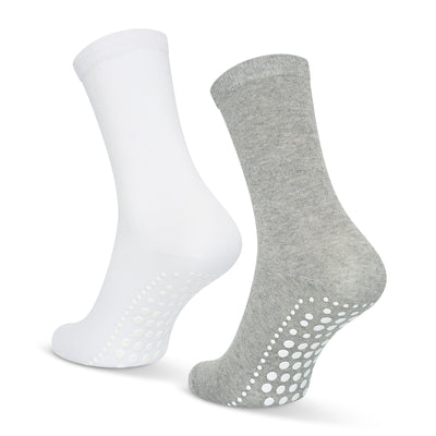 Antislip Sokken 2 paar – Lichtgrijs/Wit – 36-41 – Flex Grip