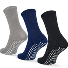 GEASY antislip sokken 3 paar in zwart, donkerblauw en grijs met Pure Grip zool