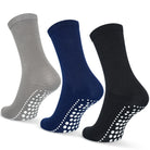 GEASY antislip sokken 3 paar in zwart, donkerblauw en grijs met Flex Grip zool