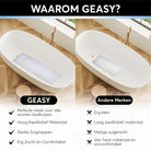 Vergelijking tussen GEASY badmat en andere merken: perfecte maat, hoogwaardig materiaal, sterke zuignappen, zacht en comfortabel
