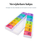 Handige pillendoos voor op reis – past in tas of koffer - 2 bakjes voor ochtend en avond verdeling